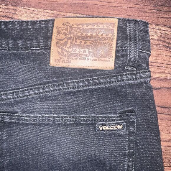 Volcom Vorta Slim Straight True To This Black Jeans Sz 31 Grunge Skater Biker - Picture 7 of 10